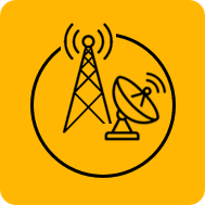 Icoon dat telecomonderhoud en herstel van netwerkstoringen symboliseert
